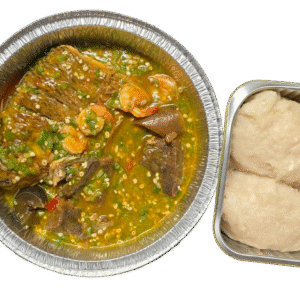 fufu/placali à la sauce gombo